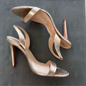 Schutz Luriane Metallic Gold Women's Slingback High Heel Sandals Sz 11